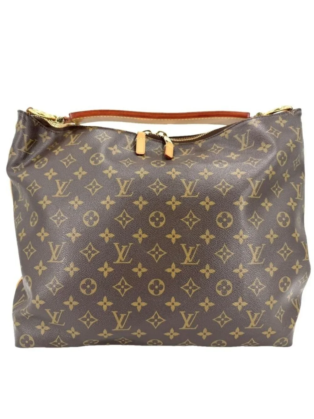Louis Vuitton Handbag Sully MM Shoulder Monogram Canvas Brown Gold Vintage